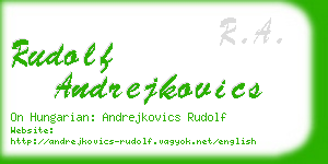 rudolf andrejkovics business card